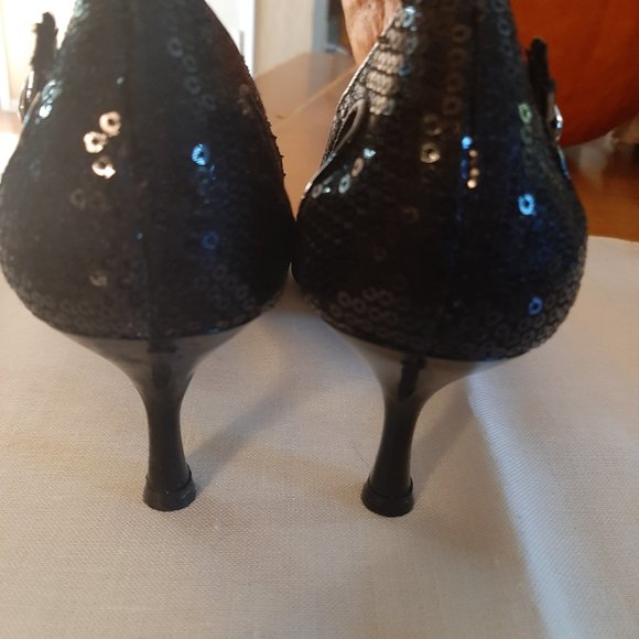 New Ellen Tracy Sequined Evening Heels - Picture 7 of 7
